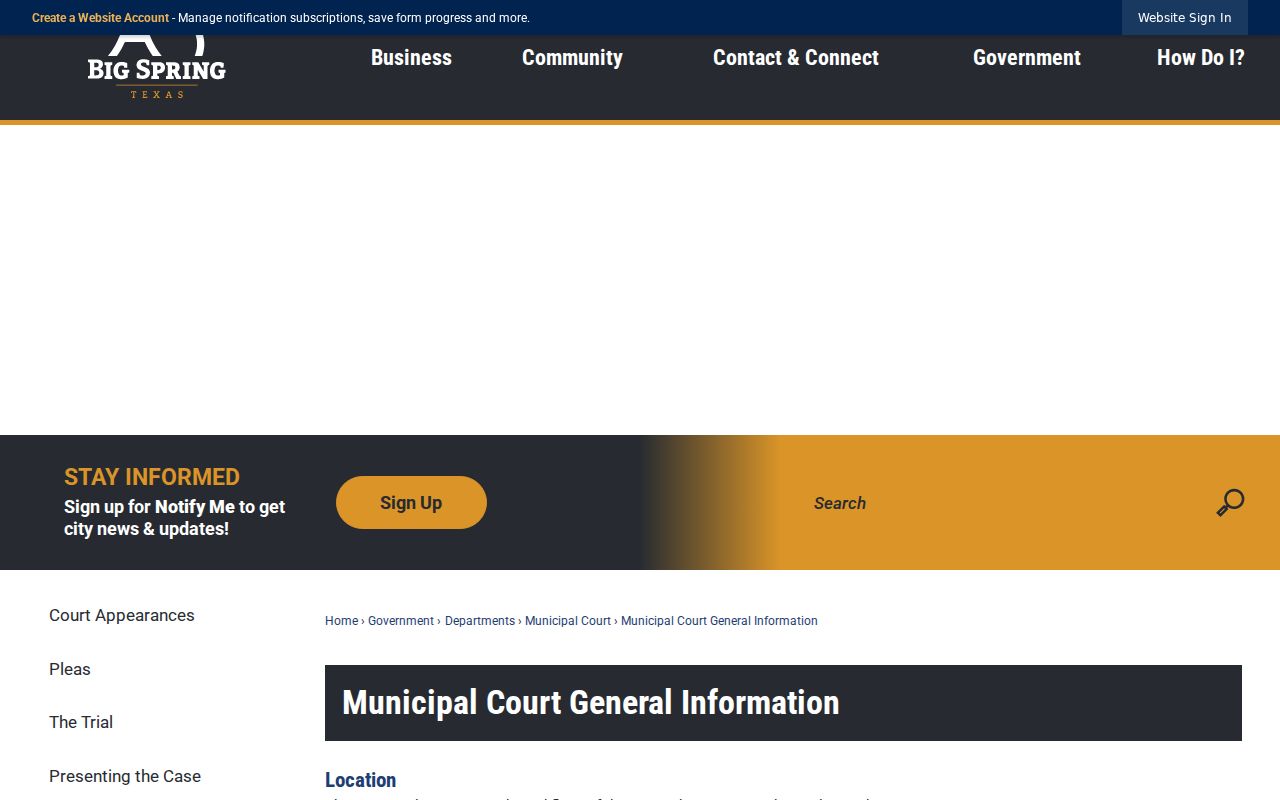 Howard County traffic warrant information: Big Spring Municipal Court hours and FTA instructions