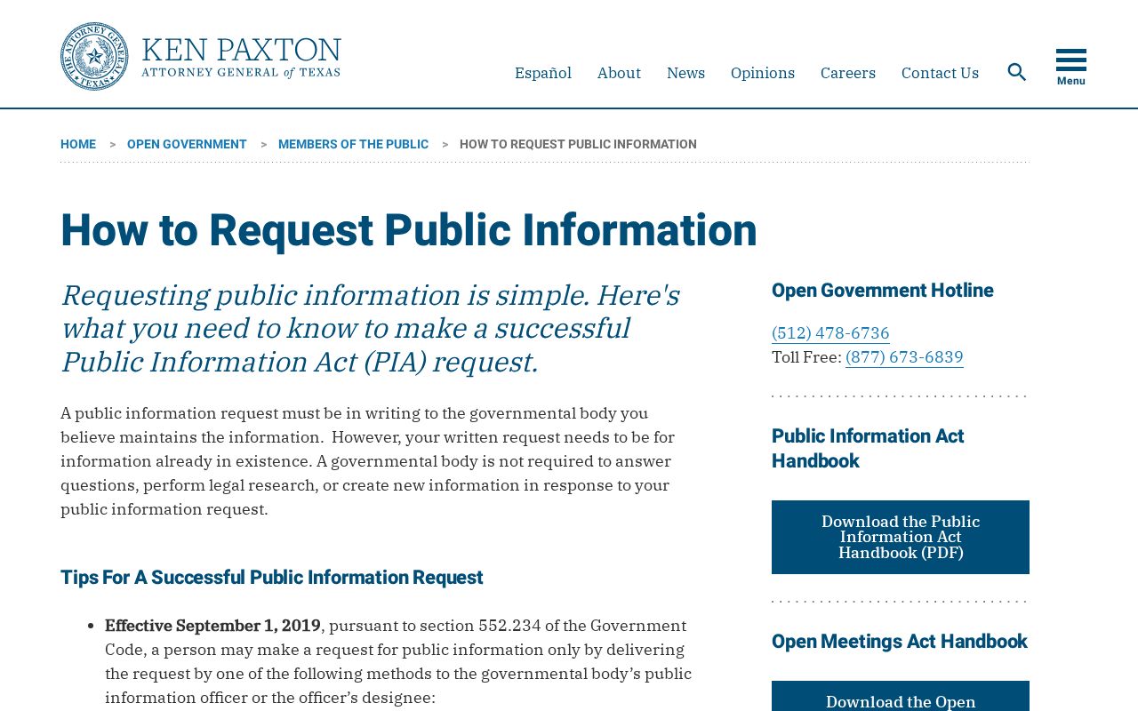 Howard County warrant records access: Texas Attorney General public information request instructions
